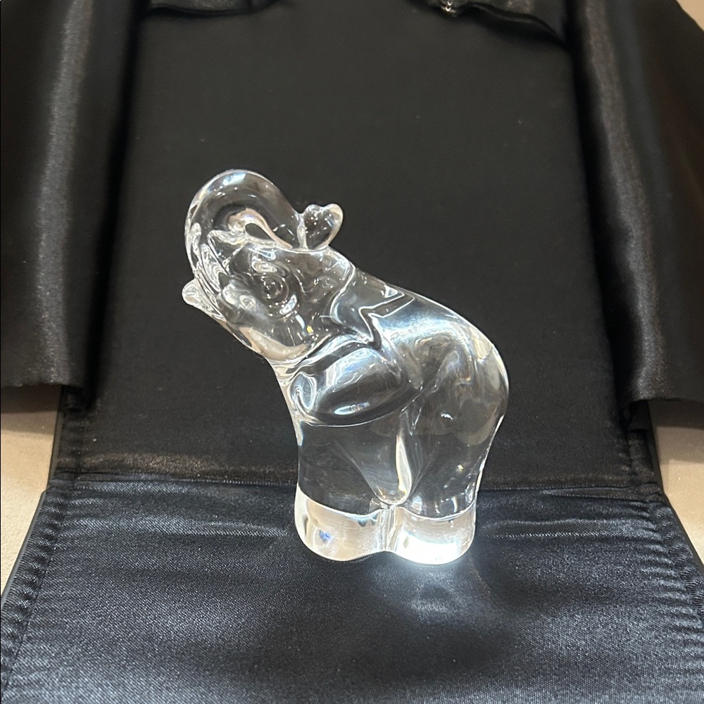 Steuben Clear Crystal Elephant Figurine signed
